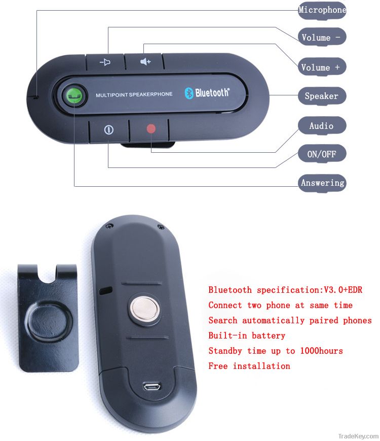 New HandsFree Car Kit for Mobile Phone Bluetooth Hands Free Bluetoot