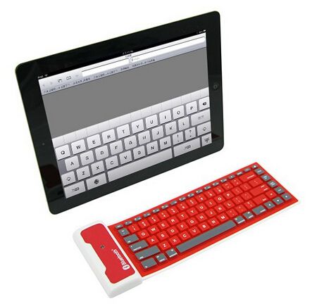 Folding Waterproof Wireless Bluetooth Soft Silicone Keyboard for Apple