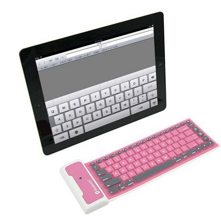 Folding Waterproof Wireless Bluetooth Soft Silicone Keyboard for Apple