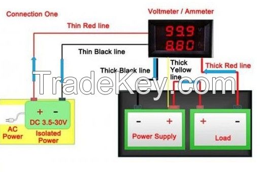 Digital Voltmeter Ammeter Panel 1 x DC 0-100V Voltmeter Ammeter