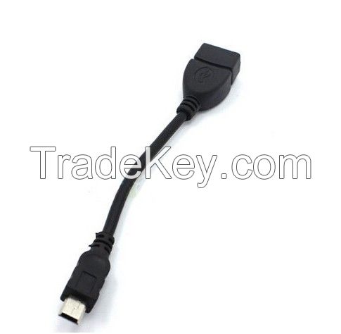 USB A Female to Mini USB B Male Car Audio Conversion Adapter OTG Cable