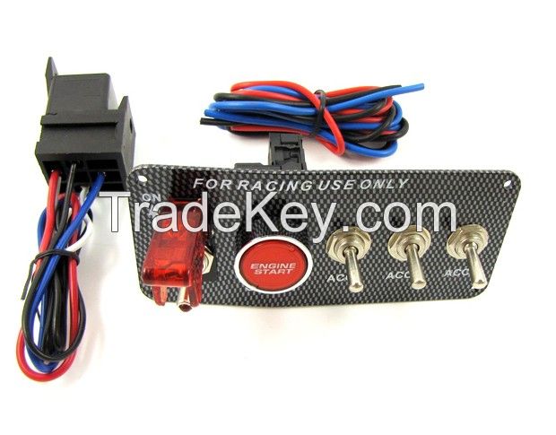 Racing Car 12V Ignition Switch Panel Engine Start Push Button LED