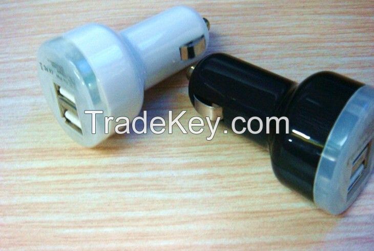 Mini 2A/1A 2 Dual Port Car Auto USB Charger Adapter