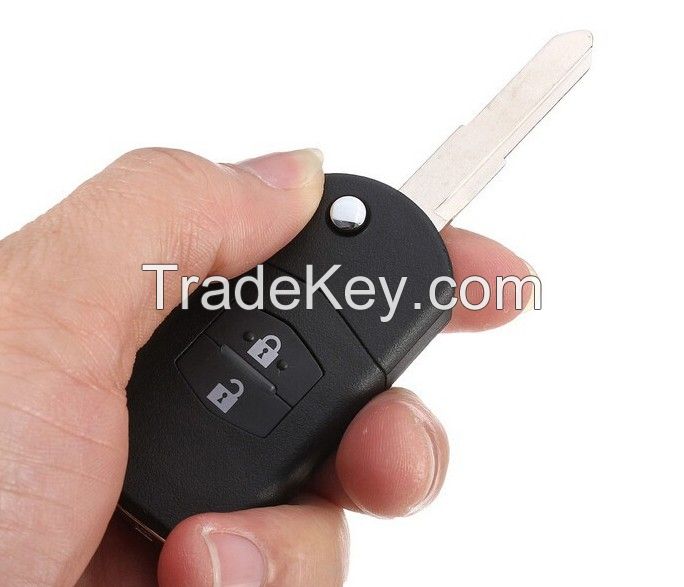 2 Button Remote Key Fob Shell Case Folding Flip With Uncut Blade