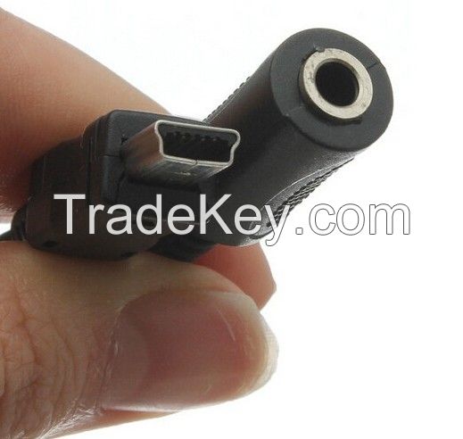 Mini USB to 3.5mm Microphone Adapter External Transfer Cable Wire