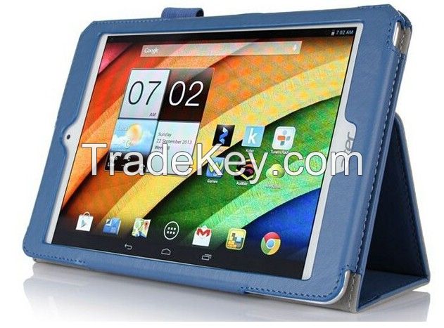 Soft Smart Case Stand Cover PU Leather Case Blue