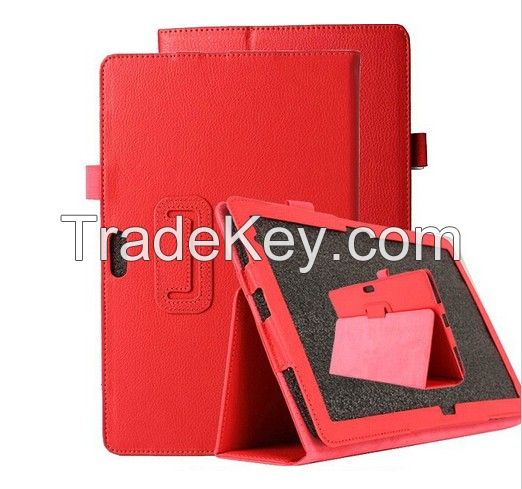 Case Litchi Stria Leather Case Holder Stand Cover