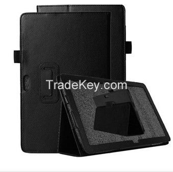 Case Litchi Stria Leather Case Holder Stand Cover