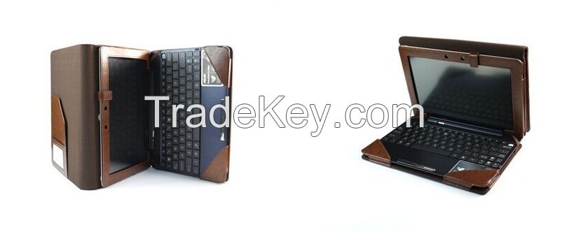 Brown Leather Keyboard Pouch Folio Stand Case Cover