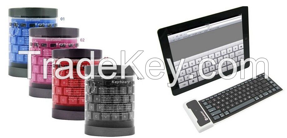 Folding Waterproof Wireless Bluetooth Soft Silicone Keyboard