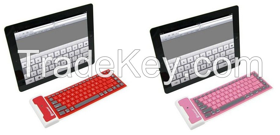 Folding Waterproof Wireless Bluetooth Soft Silicone Keyboard