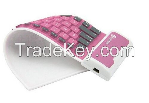 Folding Waterproof Wireless Bluetooth Soft Silicone Keyboard