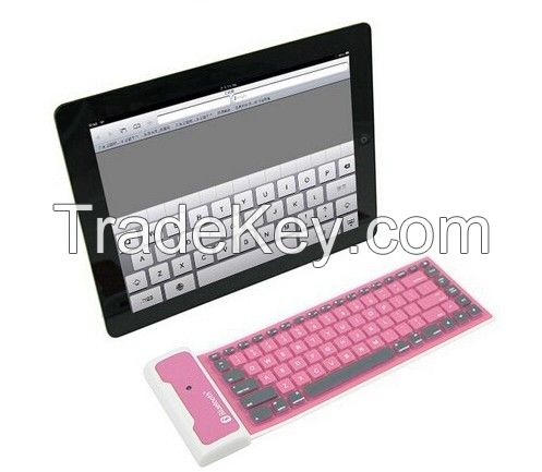 Roll Folding Silicone Wireless Flexible Bluetooth Mini Keyboard