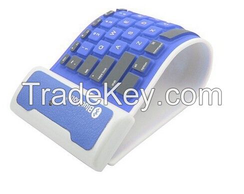 Roll Folding Silicone Wireless Flexible Bluetooth Mini Keyboard