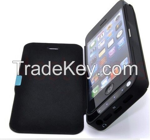 4200mAh Power Bank Battery Backup Charger Case +Stand +Leather Cover