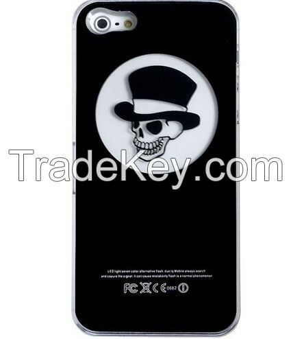 Logo Changed Sense Flash LED light case for iphone5 Luminescence Cover