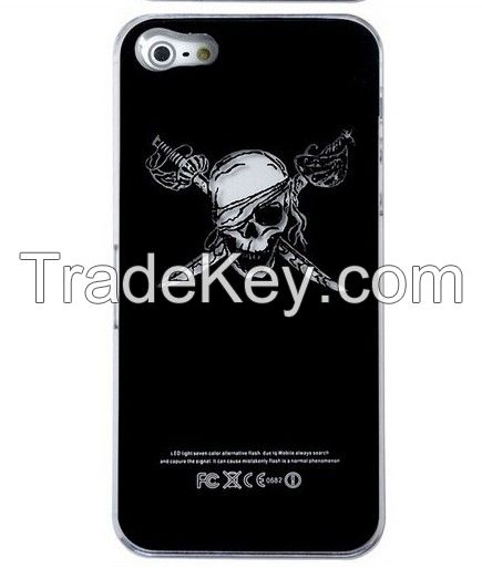 Logo Changed Sense Flash LED light case for iphone5 Luminescence Cover