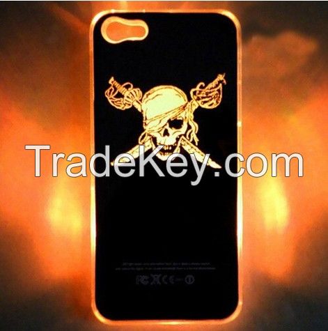 Colorful changed Sense Led LCD Flash Light Case Cover for iPhone 5 5S