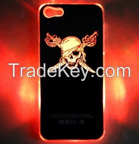 Colorful changed Sense Led LCD Flash Light Case Cover for iPhone 5 5S