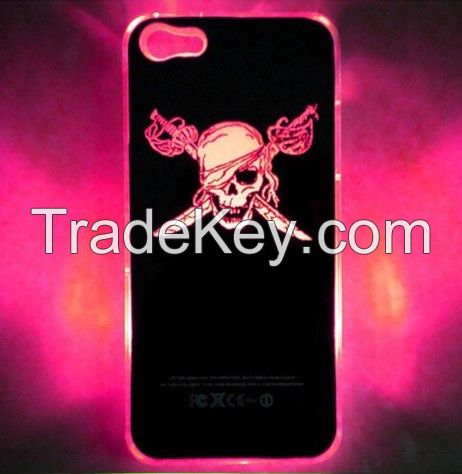 Colorful changed Sense Led LCD Flash Light Case Cover for iPhone 5 5S