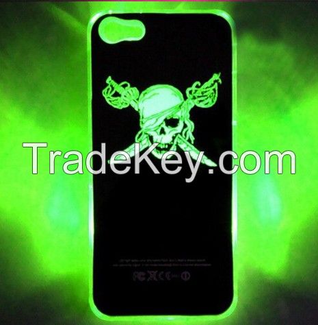 Colorful changed Sense Led LCD Flash Light Case Cover for iPhone 5 5S