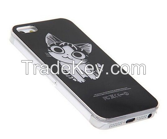 Cat Pattern Fashion Sense LED Flash Light Hard Back Case Cover