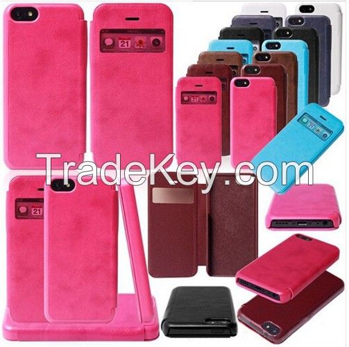 For iPhone 5C Luxury PU Leather Case Protective Flip Case Cover