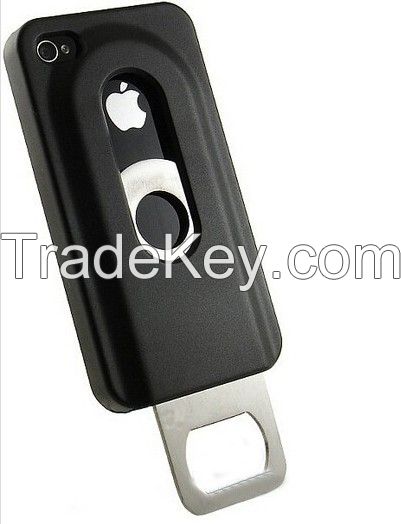 BLACK BEER BOTTLE OPENER SLIDE IN/OUT CASE COVER