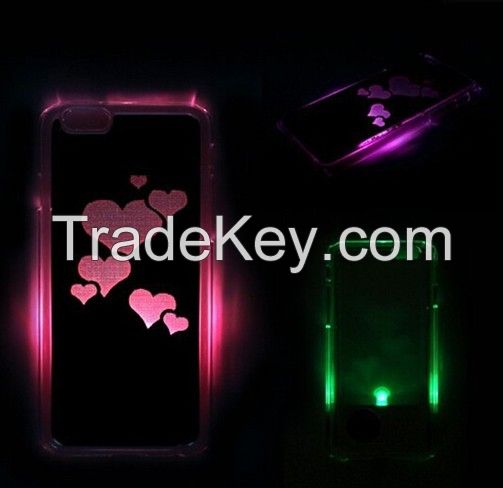 LED Case LCD Color Changed Calling Sense Flash light Case Cover