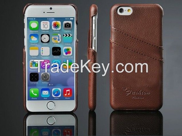 Genuine Litchi Leather Case cover For iPhone 6