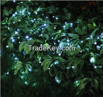 White Solar Power 100 LED String Light Strip