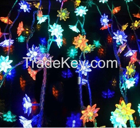 10M 80pcs Lotus Flower LED Light Warm White