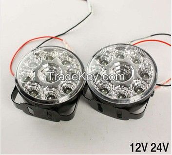 12V/24V 9 LED Work Lights Lamp DRL High Power 6000K Road Off SUV Truck