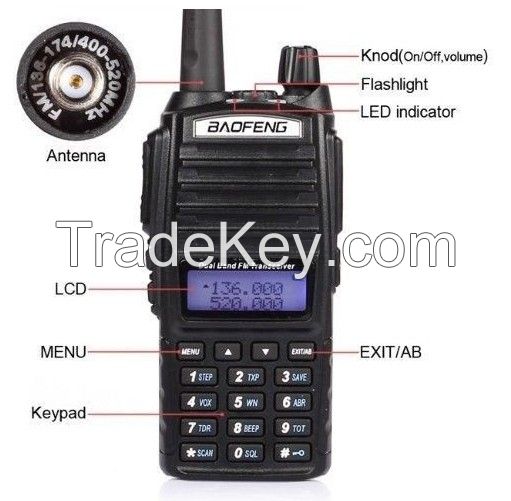 UV-82 Professional FM Transceiver Walkie Talkie FM Radio Receiver