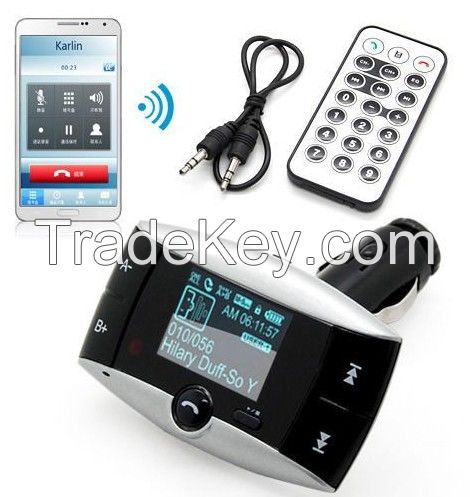 1.5" LCD Car Kit MP3 Bluetooth Player FM Transmitter Modulator SD MMC