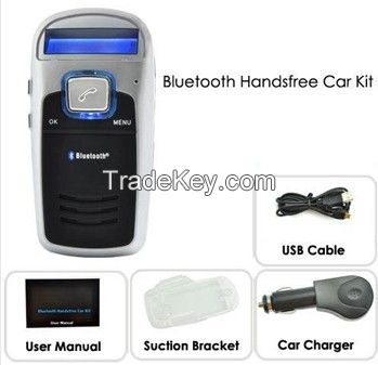 Solar Powered Bluetooth Handsfree Car Kit LCD Display FM