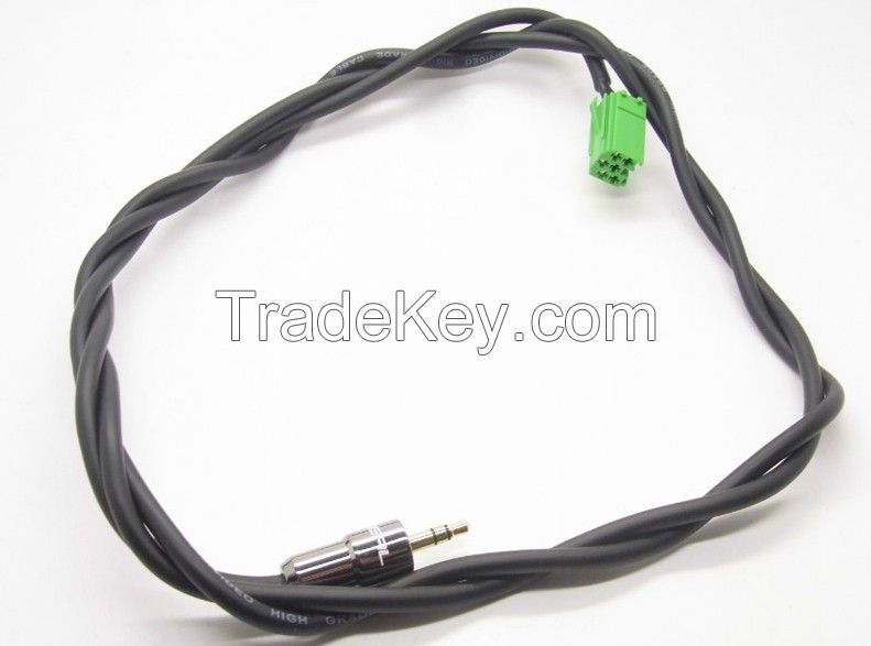 AUX 3.5mm Gold INPUT Cable Adaptor For RENAULT CLIO to Connect