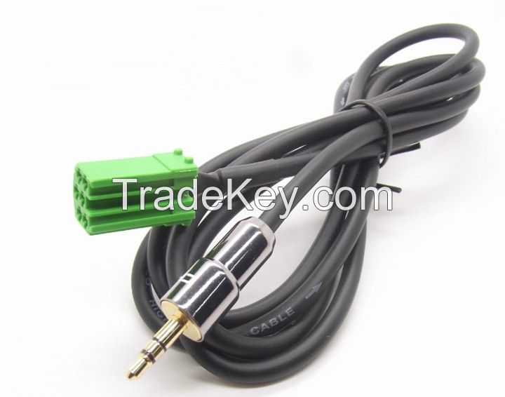 AUX 3.5mm Gold INPUT Cable Adaptor For RENAULT CLIO to Connect