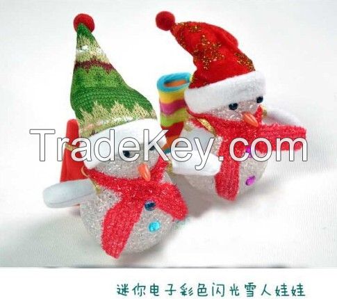 Christmas snowman luminous  doll Colorful glare