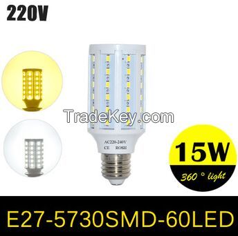 15W 5730 5630 SMD High Power E27 LED Wall lamps AC 220V 240V Corn LED