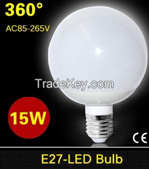 SMD5730 E27 15W LED lamp 360 Degree AC 85V - 220V High Power LED Ball