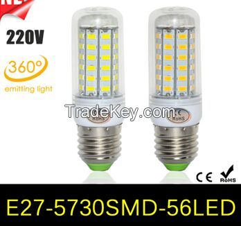 15W High Power 56LEDs SMD 5730 E27 AC 220V 240V LED lamp light