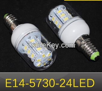 LED lamps E14 7W 24LEDs High Brightness 5730SMD AC 220V Corn Bulb