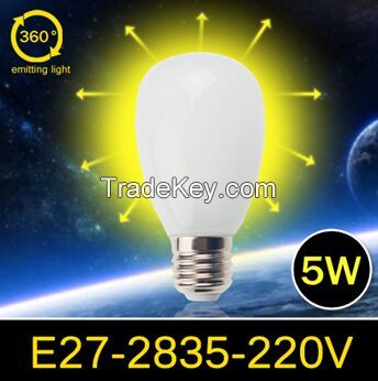 5W E27 AC 200V 240V Glass Cover 2835 SMD LED Bubble Ball Bulb