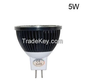 Tungsten Steel Casting Body COB LED Spotlight lamp MR16 5W 7W DC