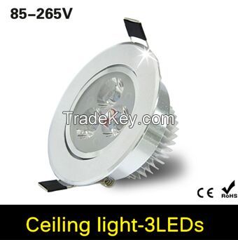 9W LED Ceiling lamp Downlight with Power Driver AC85V 110V 265V