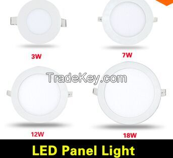 LED Panel light 3W 7W 12W 18W Recessed Downlight 110V 220V