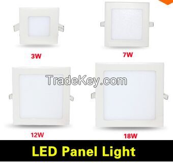 Ultra Thin 3W 7W 12W 18W 110V 220V LED Panel Ceiling Recessed LED