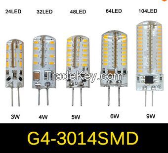 3W 4W 5W 6W 9W G4 SMD 3014 LED Crystal lamp light DC 12V / AC 220V