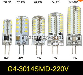 G4 3W 4W 5W 6W 9W AC 220V LED Crystal lamp pendant light SMD 3014